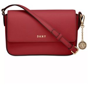 NWT DKNY Bryant Medium Flap Crossbody Bag - RED color